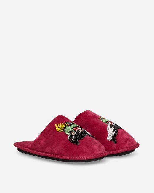 Fucking Awesome Red House Slippers for men