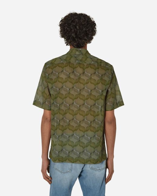 Dries Van Noten Green Printed Cotton Shirt for men
