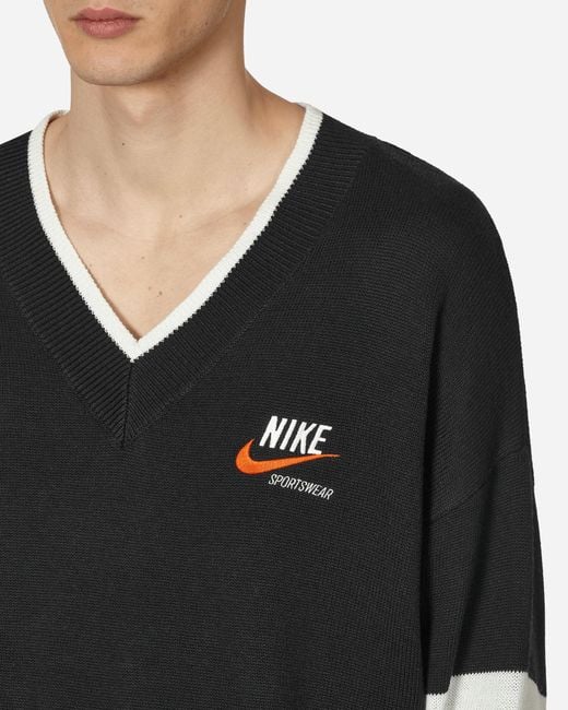 Nike Black Trend V-Neck Sweater for men