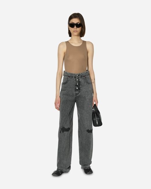 MM6 by Maison Martin Margiela Gray Loose-Fit Denim Trousers