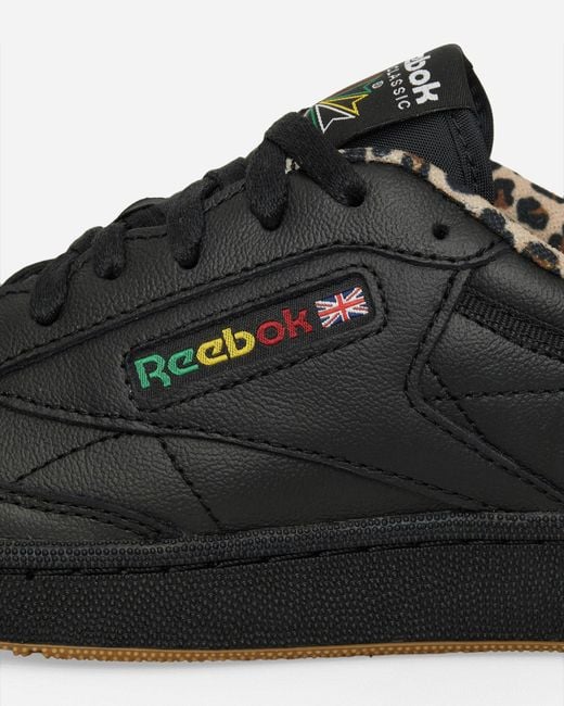 Reebok Black Wacko Maria Club C 85 Vintage Sneakers / Leopard for men