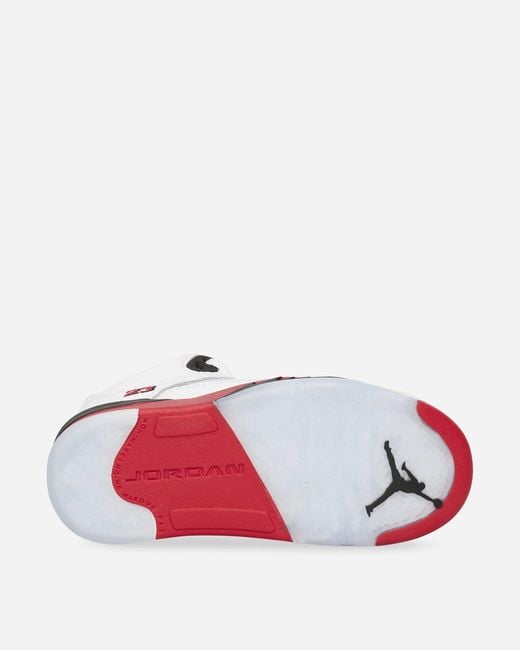 Nike White Air Jordan 5 (ps) Sneakers Fire Red Black Tongue for men