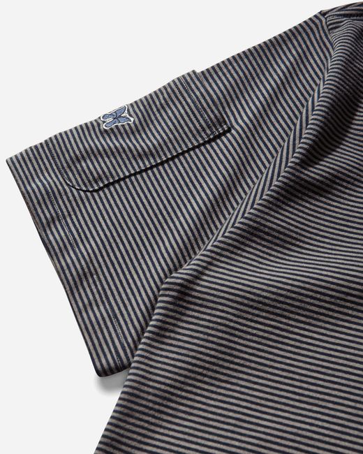 Needles Gray Men S Stripe Crewneck T-shirt Navy / Mocha for men