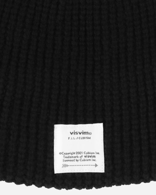 Visvim Black Knit Beanie (w/ws) for men