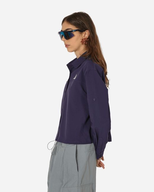 Nike Blue Acg Dri-fit Uv Devastation Trail Longsleeve Shirt Purple Ink