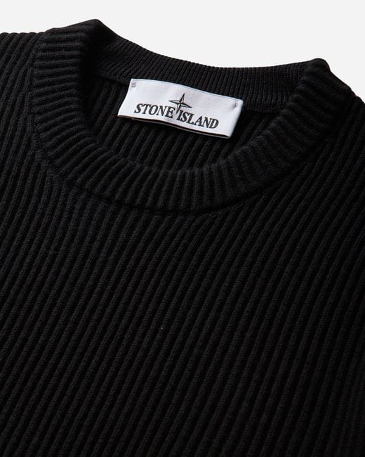 Stone Island Black S Full Rib Rws Wool Sweater for men