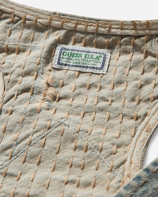 Guess White Women S Vintage Denim Top Light Wash