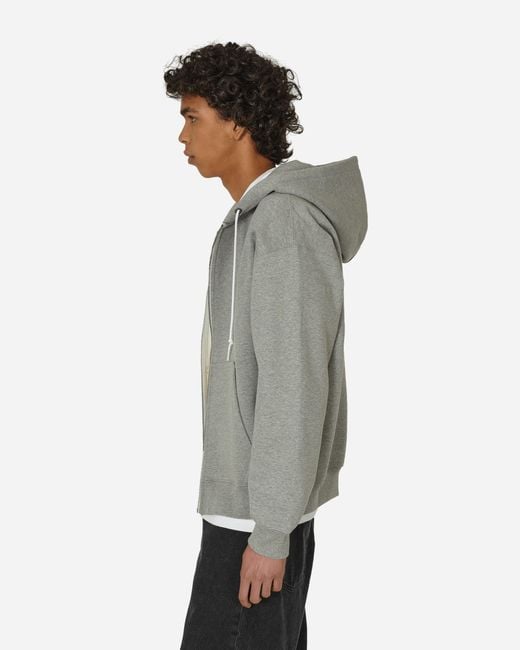 Nike Gray Solo Swoosh Full-zip Hooded Sweatshirt Dark Grey Heather for men