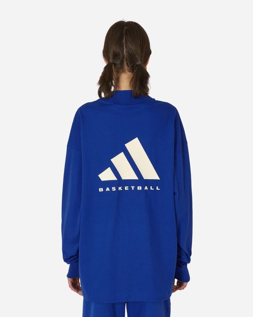 Adidas Blue Basketball Longsleeve T-shirt Lucid