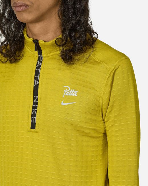 Nike Yellow Patta Running Team Half-Zip Longsleeve Quartz for men