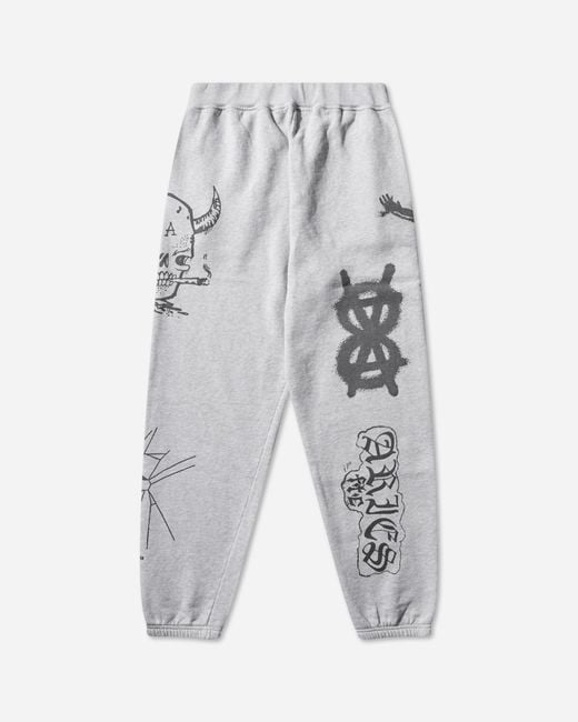 Aries Gray Metal Marl Sweatpants Marl for men
