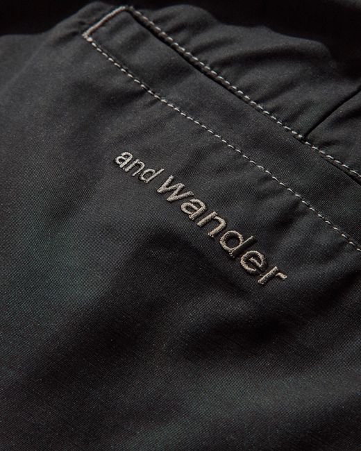 And Wander Black Men S High Count Cloth Wide Pants for men