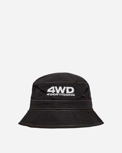 4 Worth Doing Black Gradient Stitch Bucket Hat for men