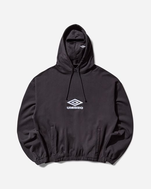 Umbro Black Og Logo Masked Hoodie Washed for men