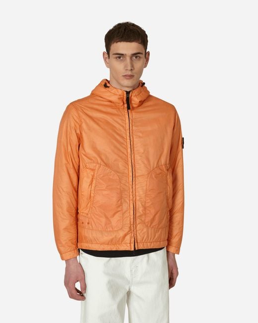 Stone Island Packable Garment Dyed Micro Yarn Primaloft®-tc Jacket Orange for men