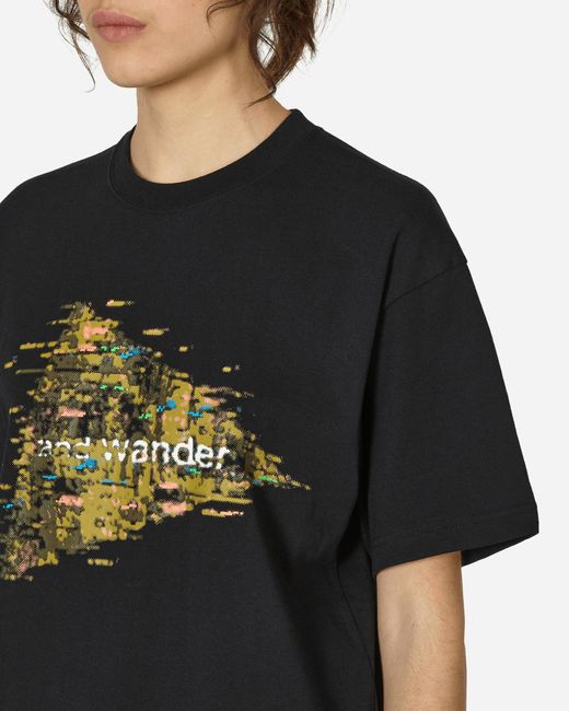 And Wander Black Noizy Logo Printed T-shirt
