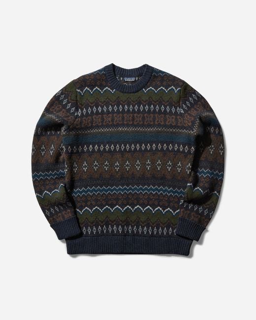 Patagonia Black Recycled Wool-Blend Sweater Helmsman / Smolder for men
