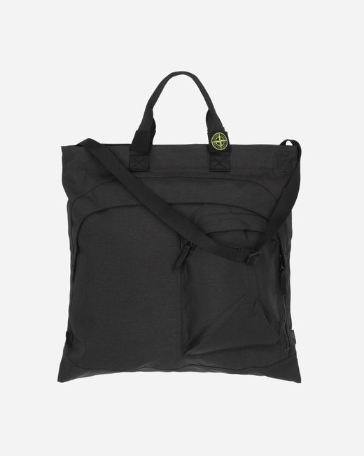 Stone Island Black Resin Treated Cordura 1500 Tote Bag Lead for men