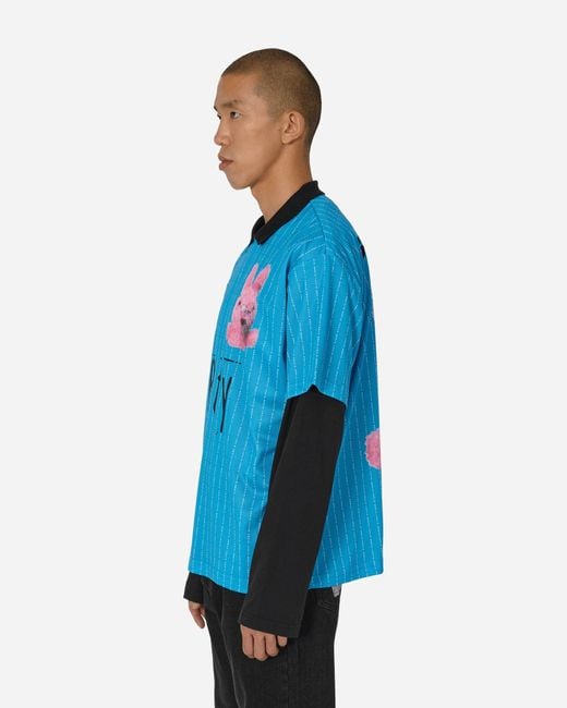 Pleasures Sonic Youth Bunny Soccer Jersey in Blue for Men