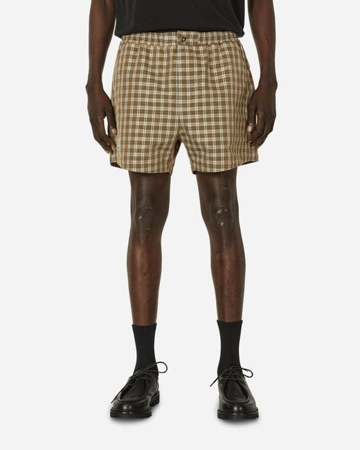 Umbro Natural Plaid Shorts Brown / for men