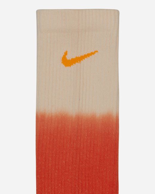 Nike Orange Everyday Plus Cushioned Crew Socks / / Cream for men
