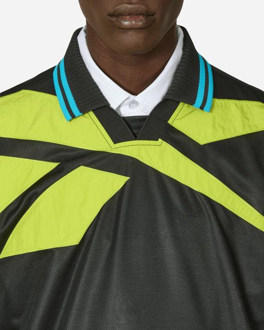 Reebok Green Botter Vector Layered Polo Shirt Black / Acid Yellow for men