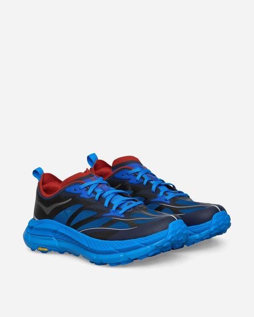 Hoka One One Blue Mafate Speed 4 Lite Sneakers Electric Cobalt / Dry Chili for men