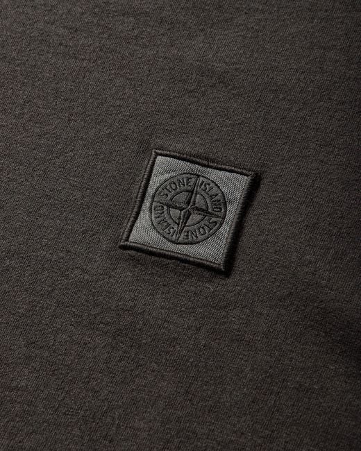 Stone Island Black Men S Organic Cotton Jersey Fissato Effect T-shirt Charcoal for men
