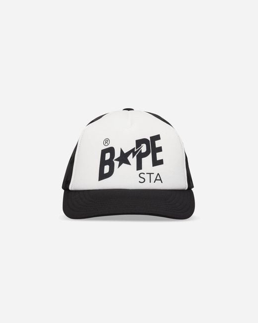 A Bathing Ape Black Bape Sta Mesh Cap for men