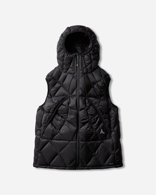 Roa Black Nuna 800 Fill Power Hooded Down Vest for men