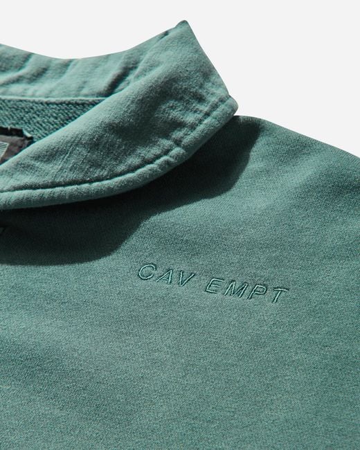 Cav Empt Green Overdye Collared Half Zip Sweatshirt for men