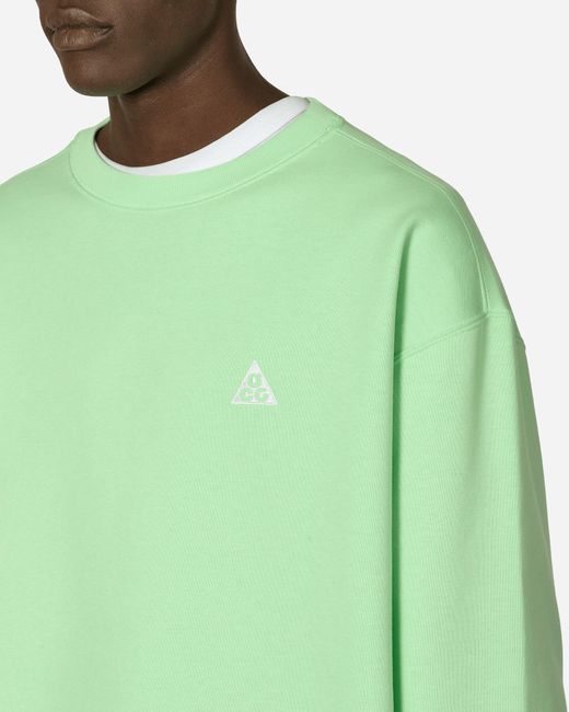 Nike Acg Therma-fit Fleece Crewneck Sweatshirt Vapor Green for men