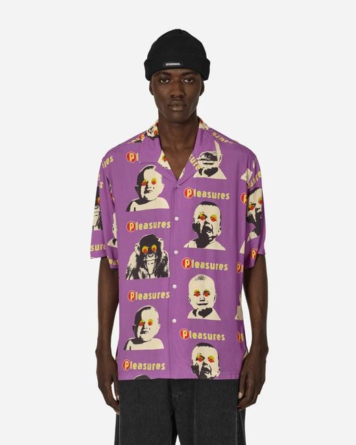 Pleasures Purple Head Shirt Down for men