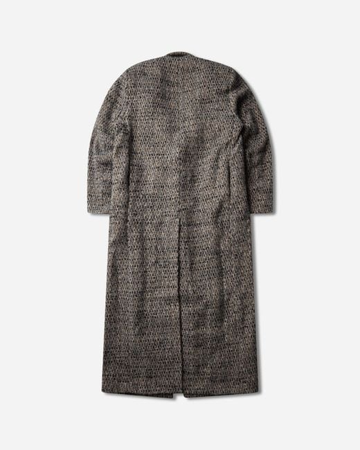 ERL Black Textured Wool Overcoat for men