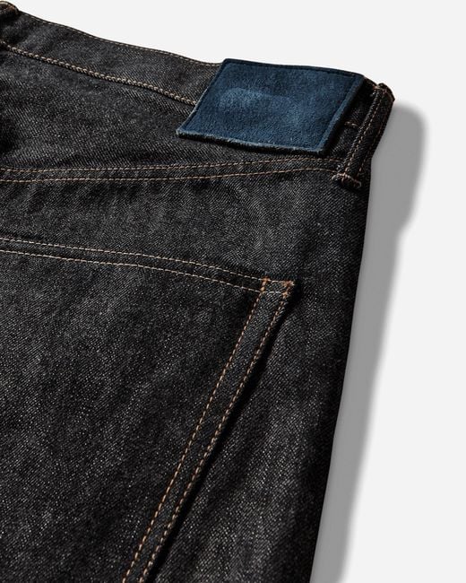 Visvim Black Men S Social Sculpture 01 Wide Raw Denim Pants Indigo for men