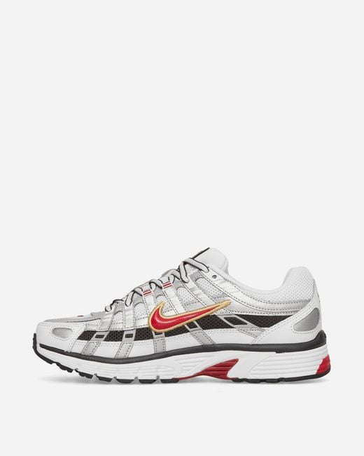 Nike Wmns P-6000 Sneakers White / Metallic Platinum / Varsity Red