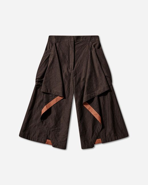 Kiko Kostadinov White Women S Dahlia Draped Shorts Dark Elm