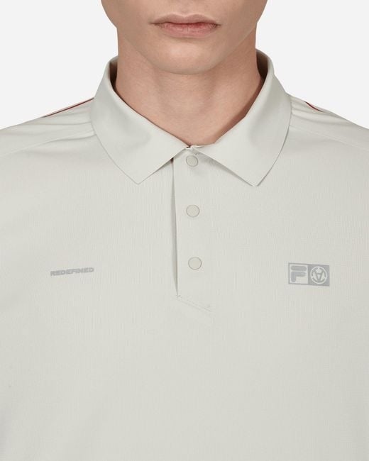SLAM JAM Gray Fila Redefined Longsleeve Polo Shirt for men