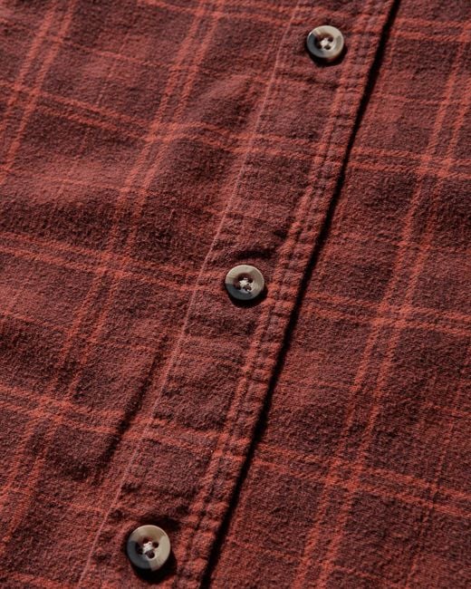 Needles Red Men S 7 Cuts Flannel Shirt Over Dye for men