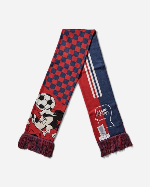 Adidas Red Brain Dead X Disney Scarf Better Scarlet / Victory Blue for men