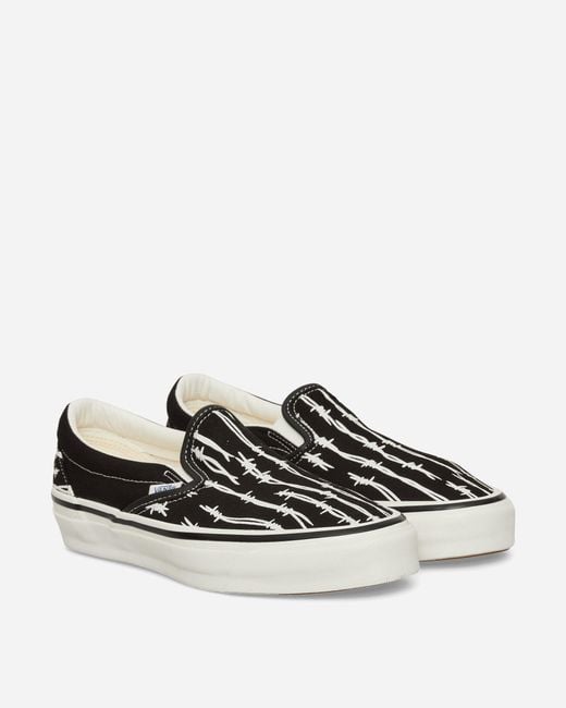 Vans White Classic Slip-on Reissue 98 Sneakers / Barbed Wire for men