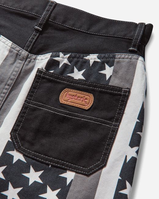 Hysteric Glamour Black Women S Star Stripe Pattern A-line Mini Skirt