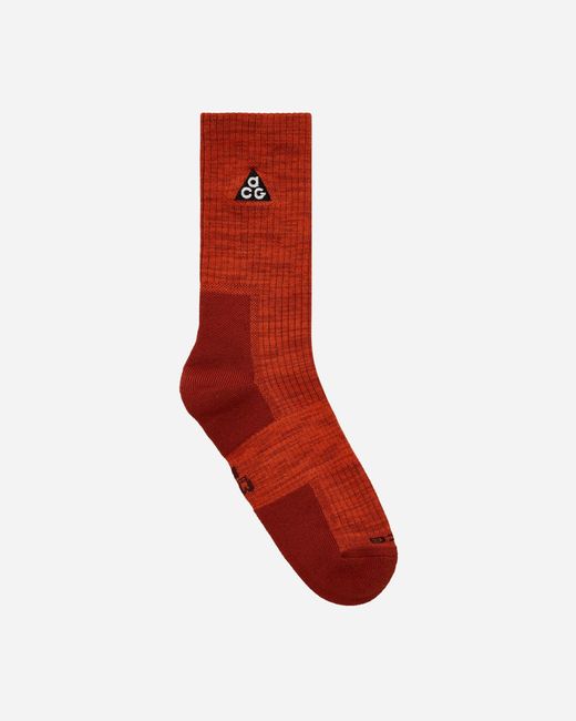 Nike Red Acg Everyday Cushioned Crew Socks Campfire for men