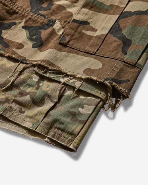 PROJECT G/R Layered Skirt Cargo Shorts Camo in Green for Men