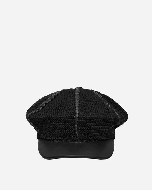 SSU Black Ursa Leather Lace Bakerboy Cap