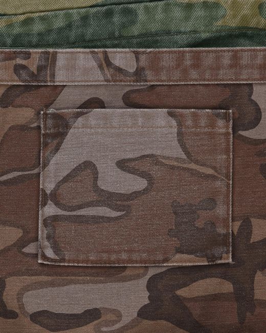 Needles Green Reversible News Paper Bag Camo for men