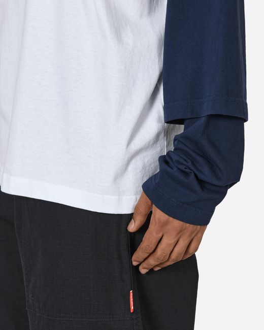 Fuct Double Sleeve Baseball T-shirt Patriot Blue / Optic White for men