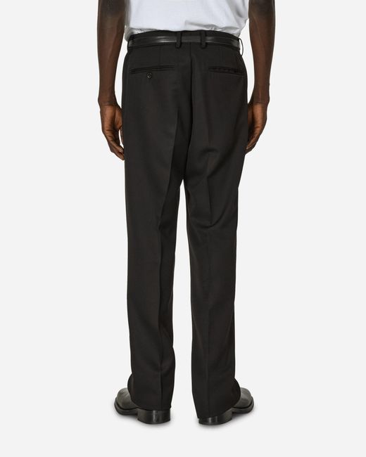 Wacko Maria Black Dormeuil Double Pleated Trousers for men