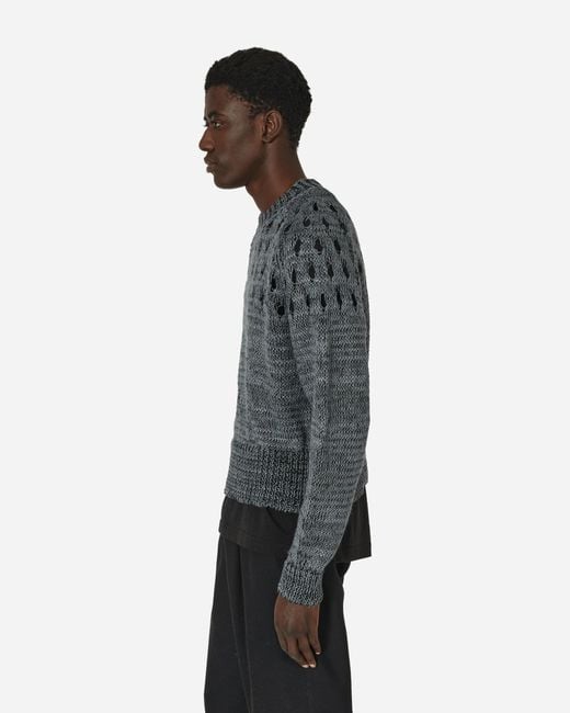 Dries Van Noten Gray Linen Crewneck Sweater for men