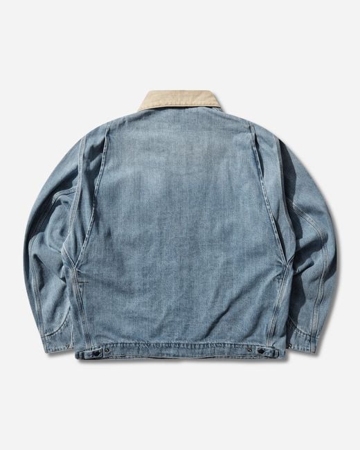 Carhartt Men S Og Detroit Jacket Blue / Dusty H Brown (burst Washed) for men